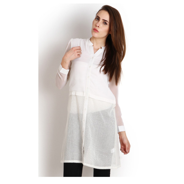 SOIE Casual Full Sleeve Tunic (Black, Off White,Pink and Red)